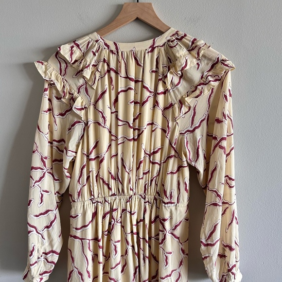 BA&SH Candice Wrap Midi Dress | Printed Crepe de Chine | Size 2 (0) | NWT - Picture 11 of 16